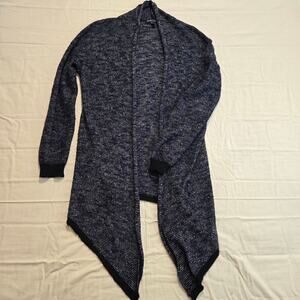 Eileen Fisher Linen Blend Open Front Cardigan Sweater Blue XS Lagenlook Travel